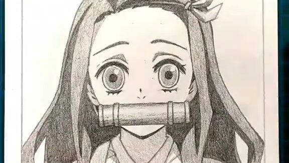 cara menggambar Nezuko pakai pencil 2B
