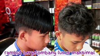 cara meluruskan rambut bergelombang pria, yang berombak ombak secara permanen