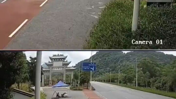 老司机一脚油门干倒大爷的摊位