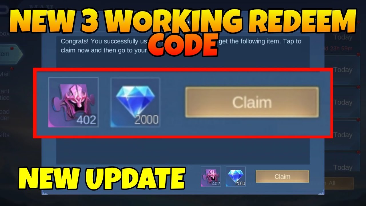 NEW 9 REDEEM CODES 2021 Mobile Legends . Redemption Code ML 