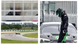 Wang Yibo almost succeeded when using the risky "Car Drift" technique on the Zhuhai racetrack today