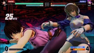 KOF15　世界１位ユリvs拳皇アテナ　ユリの上手すぎる２７HITコンボ　弱キックからアクロバティックに決める