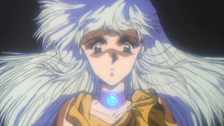 The silver-haired beautiful girl with both looks and force in the old animation