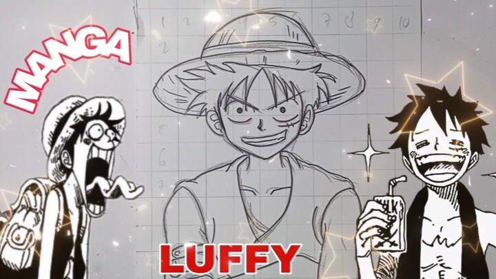 menggambar luffy dari anime one piece