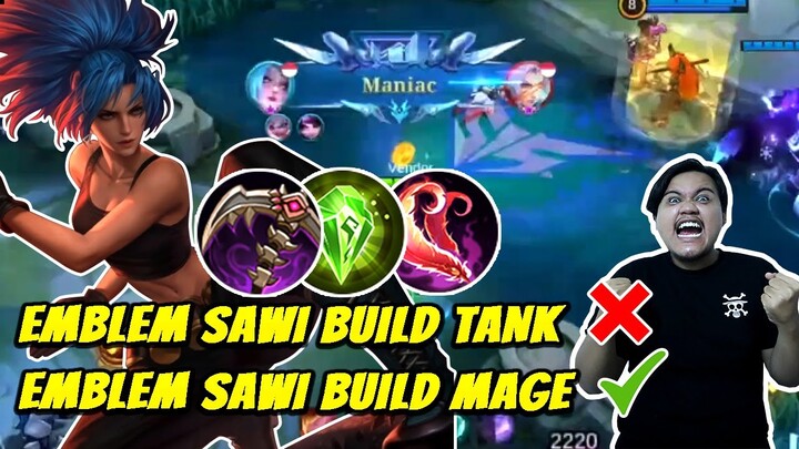 KARINA EMBLEM SAWI BUILD MAGE DAMAGE! SEKALI COMBO LANGSUNG ILANG! AUTO MANIAC BOS! - MOBILE LEGENDS