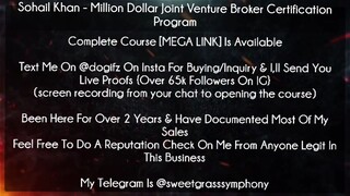 Sohail Khan Course Million Dollar Joint Venture Broker Certification Program download