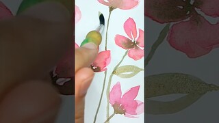 How to paint simple flowers/ Easy watercolor painting for beginners #watercolor #watercolorpainting