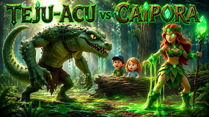 CAIPORA vs TEJU-AÇU 🐊🌿 | Música Infantil Cheia de Ação