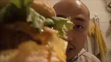 Asmr Eating Sounds - Black Angus Burger and Corn Burger (Open-mouth chewing)