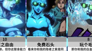 历代jojo最菜逼替身排名：