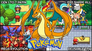 New Update Pokemon GBA Rom With Mega Evolution, Kanto Region, Gen 1-7, Reusable TMs, Exp Share All