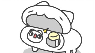 Serangga kucing headphone yang lucu
