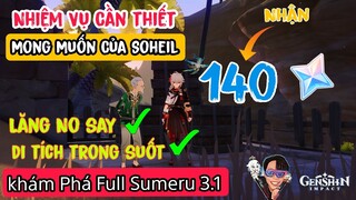 full quest Mong muốn của soheil genshin impact | giải đố  nhiệm vụ cần thiết sumeru 3.1