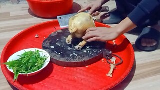 Chặt gà trộn rau răm | ẩm thực vùng cao.