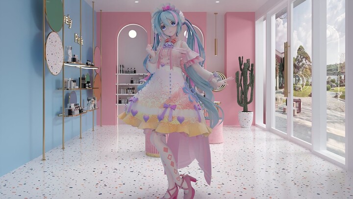 【初音未来MMD】粉芙云朵奶盖summertime