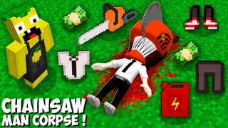 I found THE CORPSE OF A CHAINSAW MAN in Minecraft ! SECRET DEAD CHAINSAW MAN !