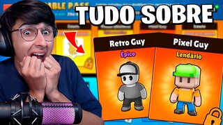 SKIN PIXEL e RETRO NO NOVO PASSE DO STUMBLE GUYS !! MOSTREI O NOVO PASSE DO STUMBLE GUYS !