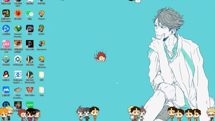 [Haikyu!!] When a desktop pet appears on my desktop 3 + sharing of self-made dynamic wallpapers (2 p