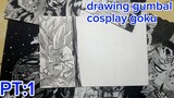 gumbal cosplay goku 🔥 ||drawing gumbal,mordecai,finn PT:1||