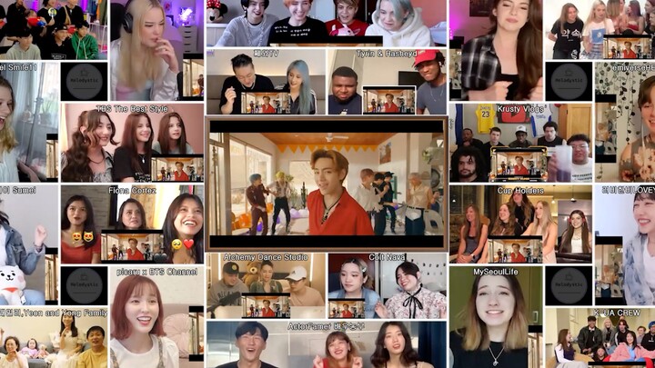 BTS防弹少年团 - Permission to Dance MV [ reaction mashup ]多人合集