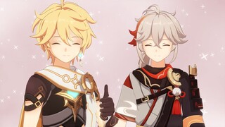 Aether and Kazuha doing something in a place like this? that's suspicious 【MMD Genshin Impact】