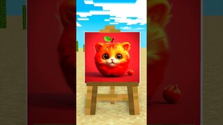 Help Herobrine Draw Apple Cat - Minecraft Funny Animation