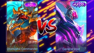 Alpha Revamped Onimusha Commander Skin VS General Void Skin | MLBB