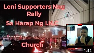 Leni Supporters Nag Rally Sa Harap Ng Kapilya Ng Iglesia ni Cristo