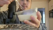 ASMR Plate Licking Condensed Milk & Tiny Plastic Spoon Licking (NO TALKING)