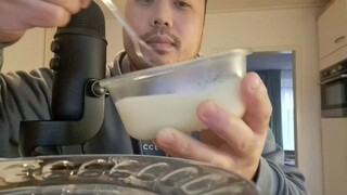 ASMR Plate Licking Condensed Milk & Tiny Plastic Spoon Licking (NO TALKING)