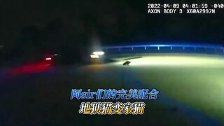 The officers perfectly coordinated to successfully capture the Dodge Challenger Hellcat