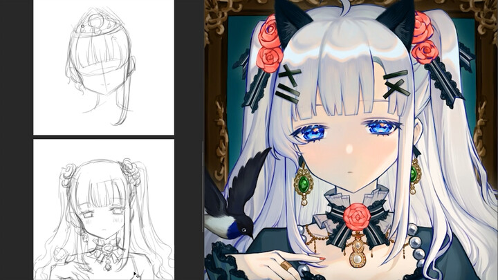 600r head portrait，person asked me not to draw her too well!