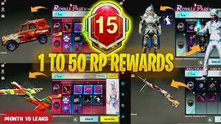 🔥MONTH 15 ROYAL PASS // 1 TO 50 RP // M15 ROYAL PASS PUBG MOBILE/BGMI ( M15 ROYAL PASS UPDATE )