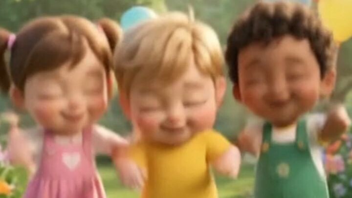 Cute Baby Kids Dancing 🥰🎈 | Funny 3D Cartoon Animation & Nursery Rhymes #Shorts