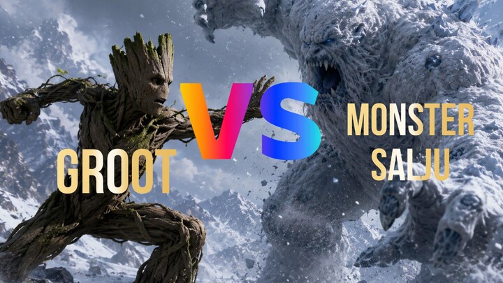 Groot melawan monster salju