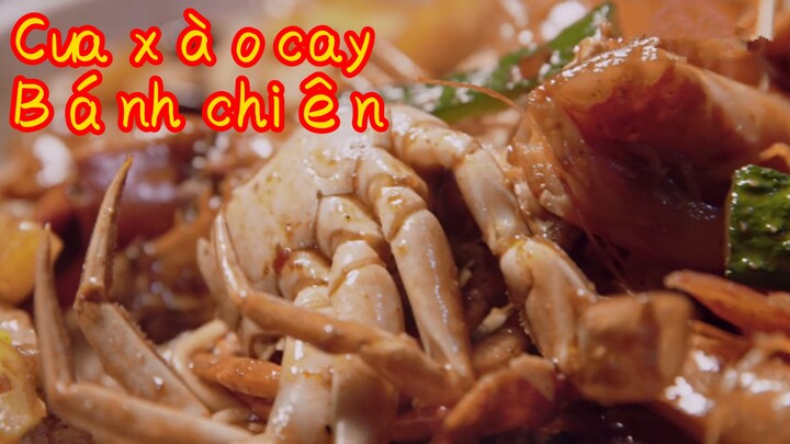 Cua xào cay + Bánh chiên