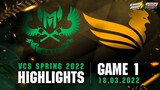 Highlights GAM vs SE [Ván 1][VCS Mùa Xuân 2022][18.03.2022]