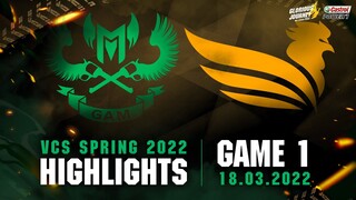 Highlights GAM vs SE [Ván 1][VCS Mùa Xuân 2022][18.03.2022]