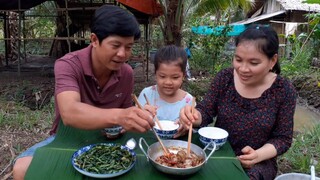 Rau Ngổ Xào Tỏi Chấm Cá Kho Bữa Cơm Ngon Ngoài Vườn| TKQ & Family T644
