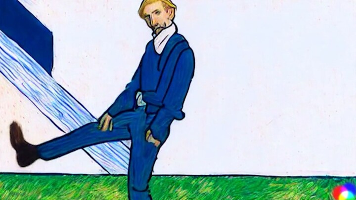 [AI generated] Van Gogh: I just love singing, dancing, rap and basketball
