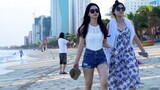 Vietnam Beach Scenes: The Beauty of Asian Women Relaxing, Chilling & Taking Photos On VN Beach