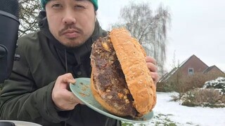 ASMR GIANT HAMBURGER - Eating Sounds