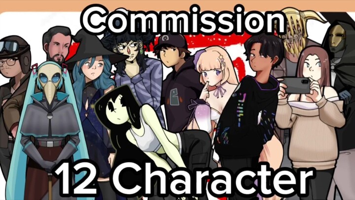 Commission Drawing 12 Different Character  💀💀💀
