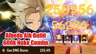 Albedo Atk Build Torn to Oblivion? - 600k Nuke DMG 2.5 Floor 12-3 Oneshot Combo Showcase