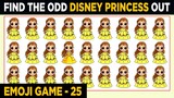 Disney Princess Odd One Out Emoji Games No 25 | Spot The Odd Princess One Out | Disney Movie Puzzles