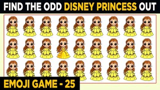 Disney Princess Odd One Out Emoji Games No 25 | Spot The Odd Princess One Out | Disney Movie Puzzles