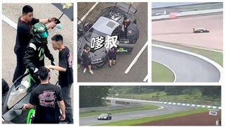 Wang Yibo drove off the curve and crashed into the grass, but he very calmly handled the situation