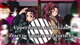 [] Uppermoons and Muzan react to Tanjiro and Yoriichi [] Demon Slayer [] Gacha club []