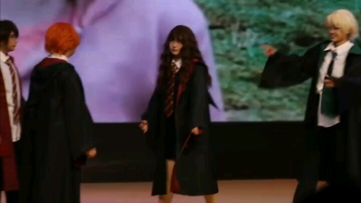 About me cosplaying as Hermione at the school party and dancing to Ji Ming Yue, and also acting out 