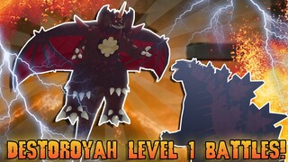 DESTOROYAH BATTLES KAIJUS AT LEVEL 1! | Level 1 Challenge! | Roblox Kaiju Universe!